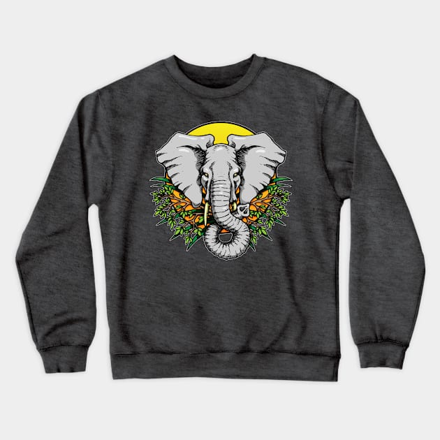 Elephant Crewneck Sweatshirt by Laughin' Bones